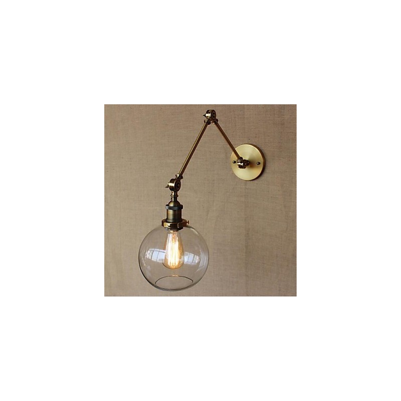 Brazo oscilante con luz ambiental, protección ocular estilo mini, con acabado galvanizado retro campestre