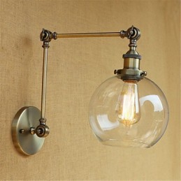 Brazo oscilante con luz ambiental, protección ocular estilo mini, con acabado galvanizado retro campestre