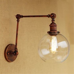 Brazo oscilante con luz ambiental, protección ocular estilo mini, con acabado galvanizado retro campestre
