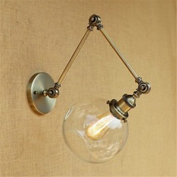 Brazo oscilante con luz ambiental, protección ocular estilo mini, con acabado galvanizado retro campestre