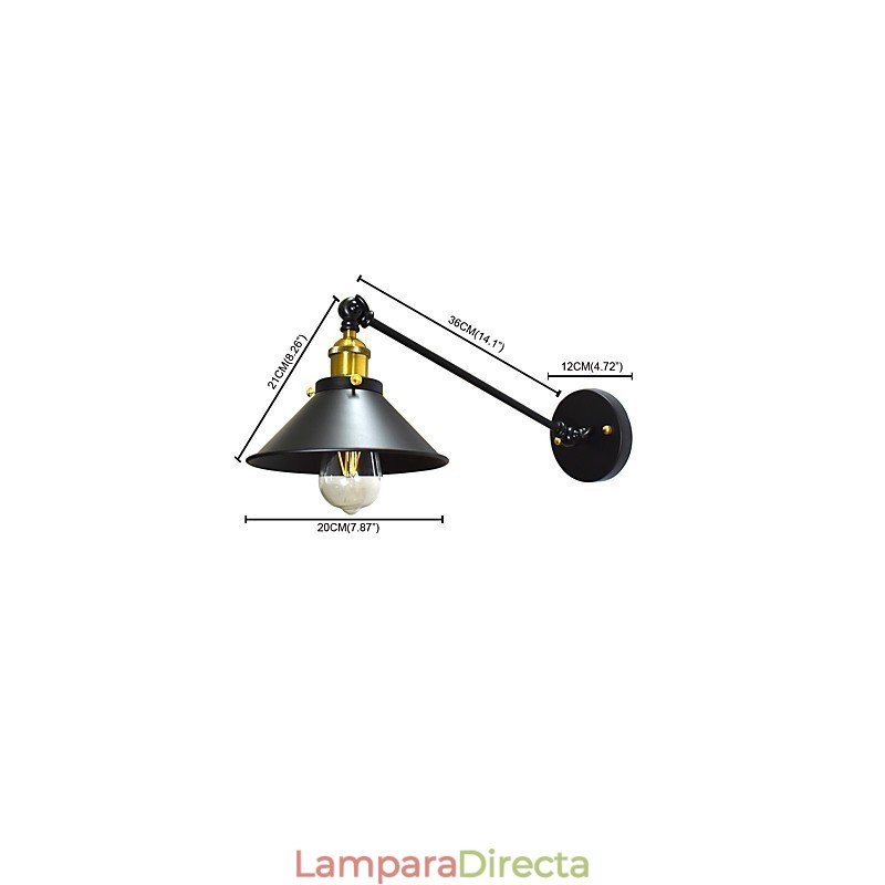 Lámpara de pared de hierro Buzz Wall Lámpara de sable de luz negro tonto en la pared
