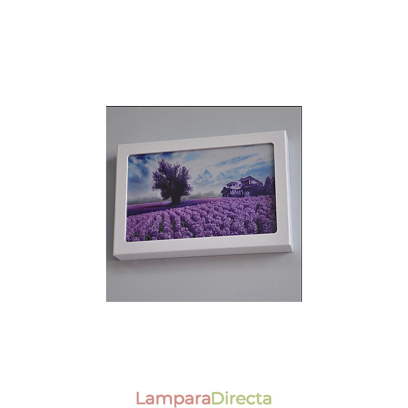Pintura contemporánea moderna integrada para apliques de pared con luz ambiental.