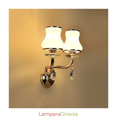Apliques de pared con iluminación ambiental de cristal, modernos y contemporáneos, con acabado galvanizado. Apliques de pared con iluminación ambiental de cristal, modernos y contemporáneos, con acabado galvanizado.