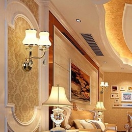 Apliques de pared con iluminación ambiental de cristal, modernos y contemporáneos, con acabado galvanizado.