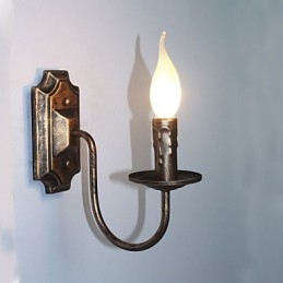 Lámpara de pared antigua con forma de vela, sencilla, para pasillo y balcón.
