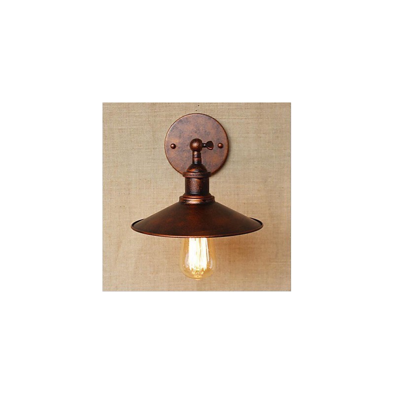 Lámpara de pared con iluminación ambiental de estilo retro campestre con acabado galvanizado para protección ocular en miniatura.