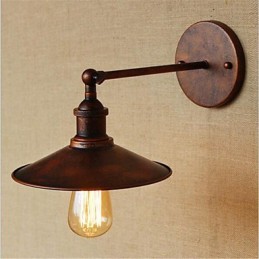 Lámpara de pared con iluminación ambiental de estilo retro campestre con acabado galvanizado para protección ocular en miniatura.