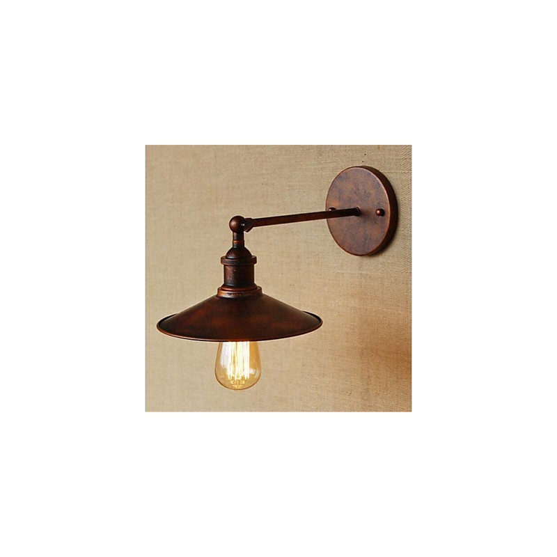 Lámpara de pared con iluminación ambiental de estilo retro campestre con acabado galvanizado para protección ocular en miniatura.