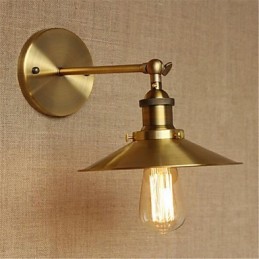 Lámpara de pared con iluminación ambiental de estilo retro campestre con acabado galvanizado para protección ocular en miniatura.