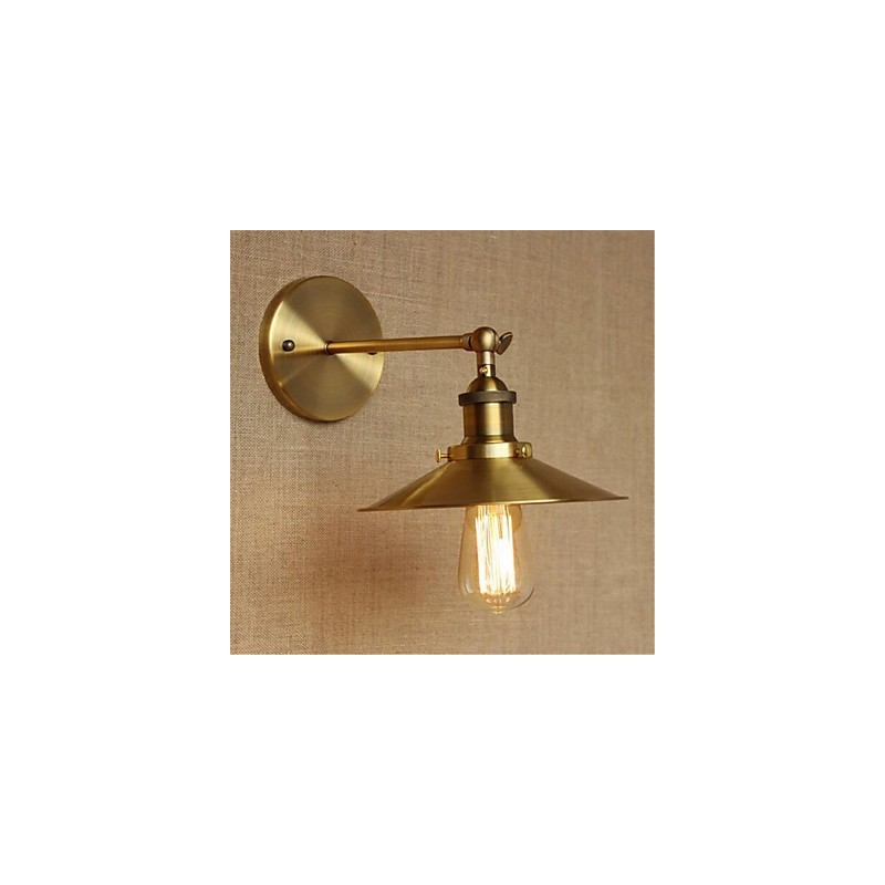 Lámpara de pared con iluminación ambiental de estilo retro campestre con acabado galvanizado para protección ocular en miniatura.