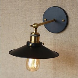 Lámpara de pared con iluminación ambiental de estilo retro campestre con acabado galvanizado para protección ocular en miniatura.