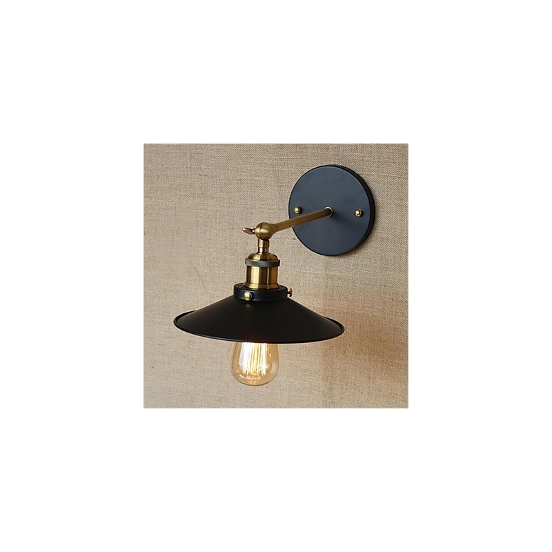 Lámpara de pared con iluminación ambiental de estilo retro campestre con acabado galvanizado para protección ocular en miniatura.