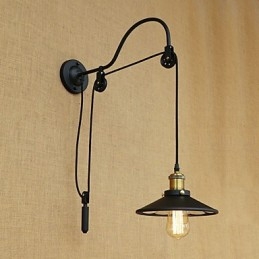 Aplique de pared con luz ambiental de elevación ajustable con pintura retro campestre
