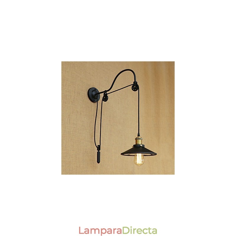 Aplique de pared con luz ambiental de elevación ajustable con pintura retro campestre