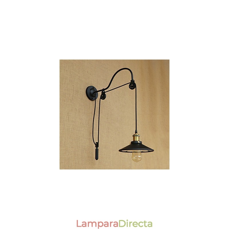 Aplique de pared con luz ambiental de elevación ajustable con pintura retro campestre