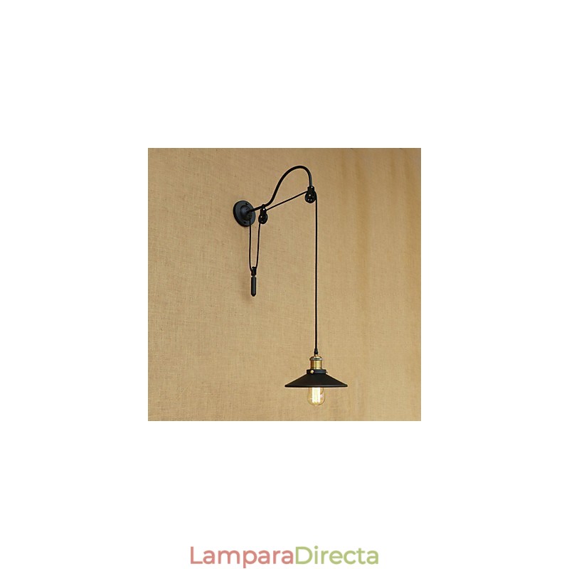 Aplique de pared con luz ambiental de elevación ajustable con pintura retro campestre