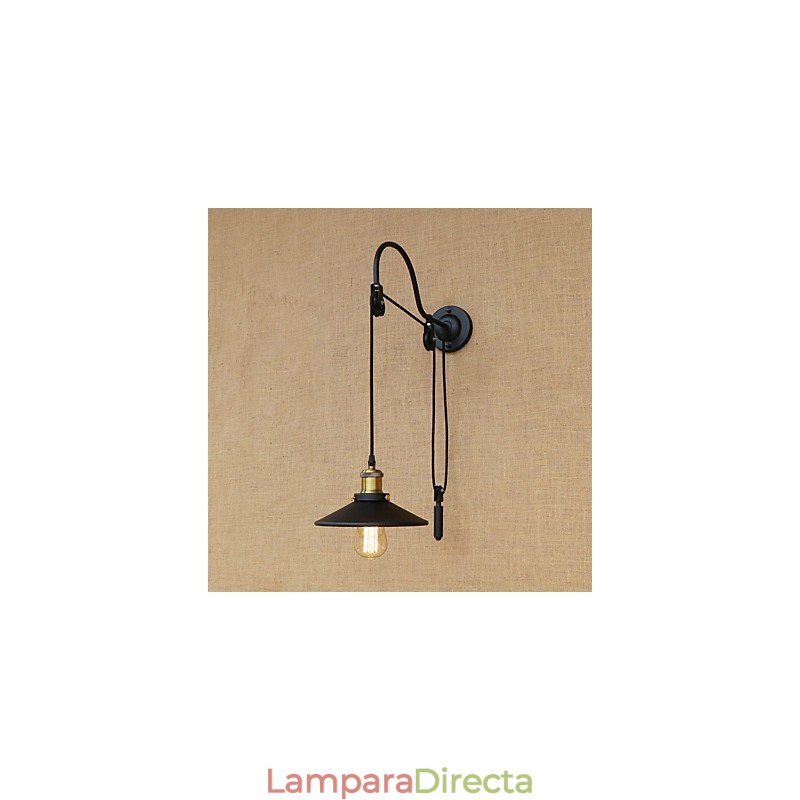 Aplique de pared con luz ambiental de elevación ajustable con pintura retro campestre