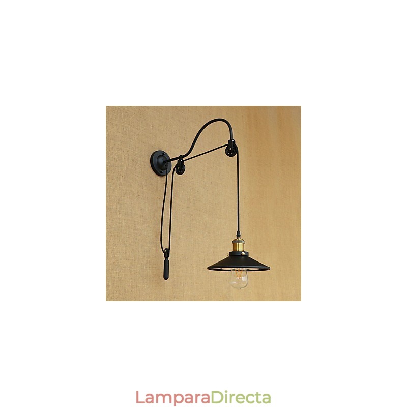 Aplique de pared con luz ambiental de elevación ajustable con pintura retro campestre