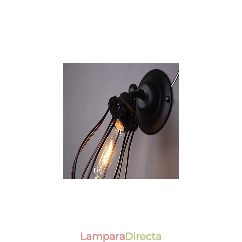 Aplique de pared con luz ambiental de brazo oscilante, estilo rústico clásico tradicional, con pintura campestre.