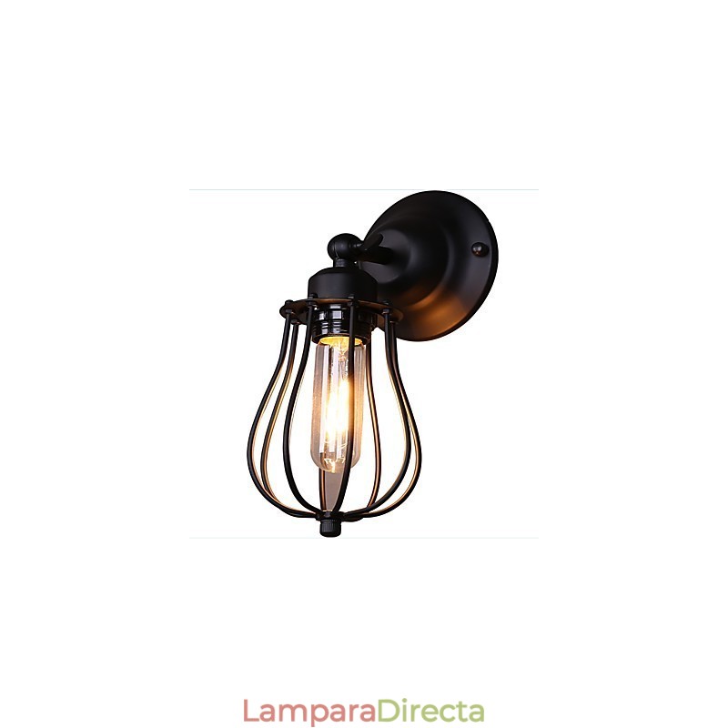Aplique de pared con luz ambiental de brazo oscilante, estilo rústico clásico tradicional, con pintura campestre.