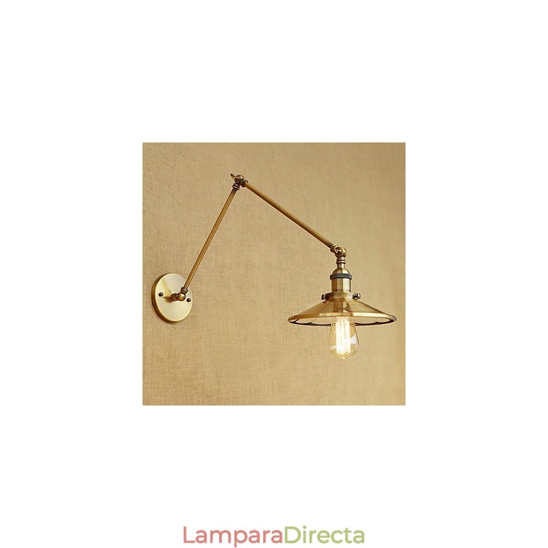 Lámpara de ambiente rústica estilo cabaña, estilo retro, galvanizada, con brazo oscilante estilo mini.