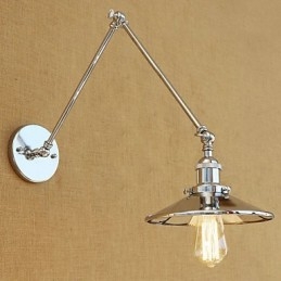 Lámpara de ambiente rústica estilo cabaña, estilo retro, galvanizada, con brazo oscilante estilo mini.