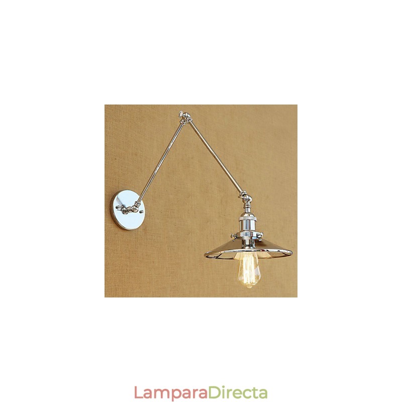 Lámpara de ambiente rústica estilo cabaña, estilo retro, galvanizada, con brazo oscilante estilo mini.
