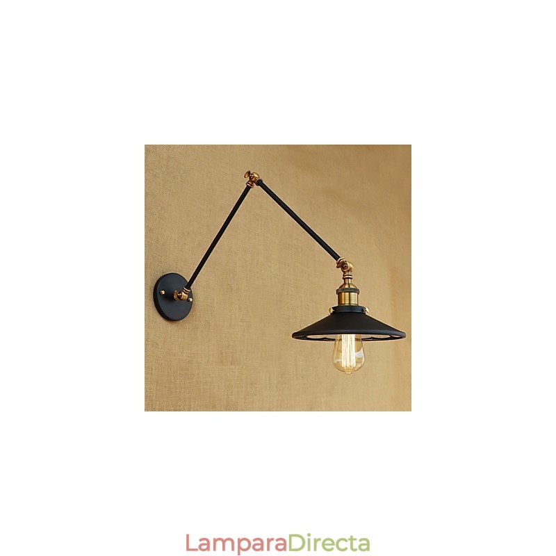 Lámpara de ambiente rústica estilo cabaña, estilo retro, galvanizada, con brazo oscilante estilo mini.