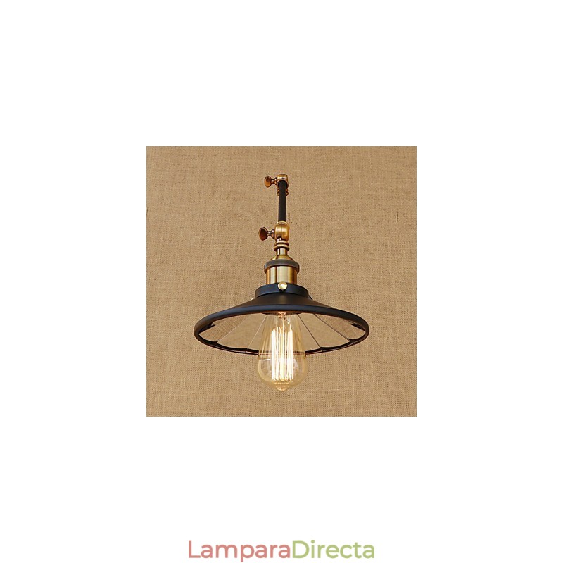 Lámpara de ambiente rústica estilo cabaña, estilo retro, galvanizada, con brazo oscilante estilo mini.