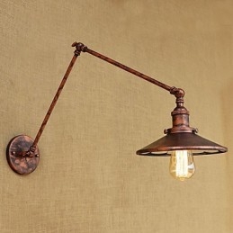 Lámpara de ambiente rústica estilo cabaña, estilo retro, galvanizada, con brazo oscilante estilo mini.