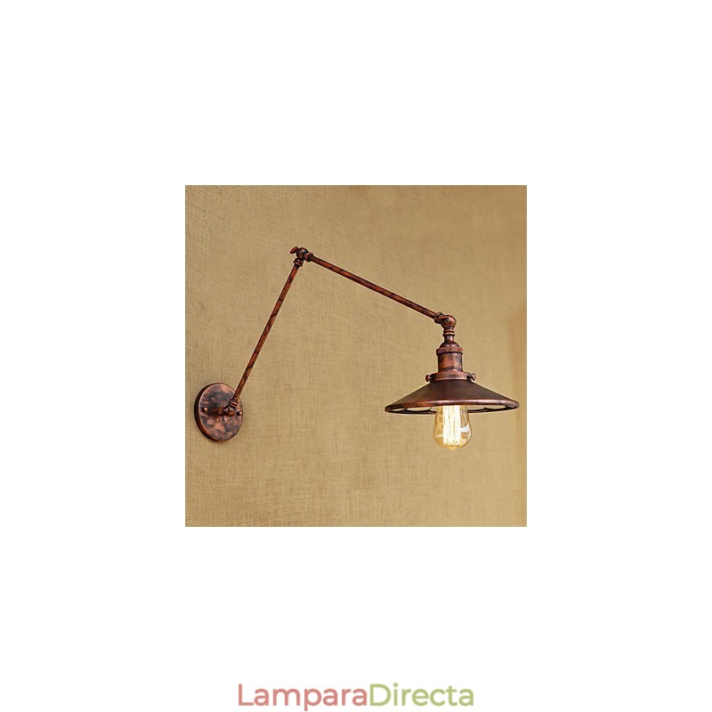 Lámpara de ambiente rústica estilo cabaña, estilo retro, galvanizada, con brazo oscilante estilo mini.