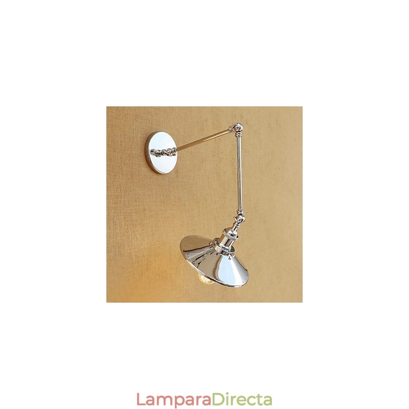 Lámpara de ambiente rústica estilo cabaña, estilo retro, galvanizada, con brazo oscilante estilo mini.