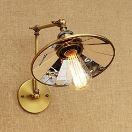 Lámpara de ambiente rústica estilo cabaña, estilo retro, galvanizada, con brazo oscilante estilo mini.