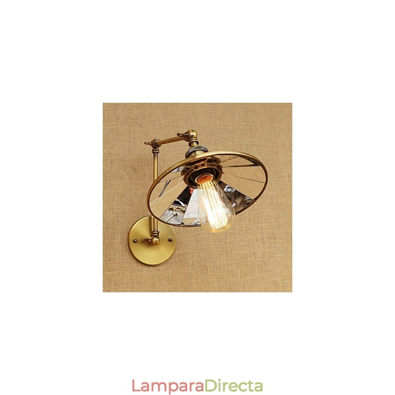 Lámpara de ambiente rústica estilo cabaña, estilo retro, galvanizada, con brazo oscilante estilo mini.