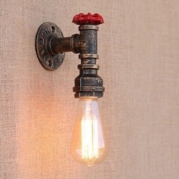 Aplique de pared con luz ambiental estilo mini con pintura retro campestre