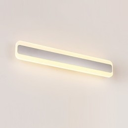 Lámpara de pared moderna y contemporánea integrada en cromo para iluminación ambiental de baño.
