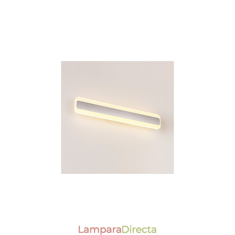 Lámpara de pared moderna y contemporánea integrada en cromo para iluminación ambiental de baño.