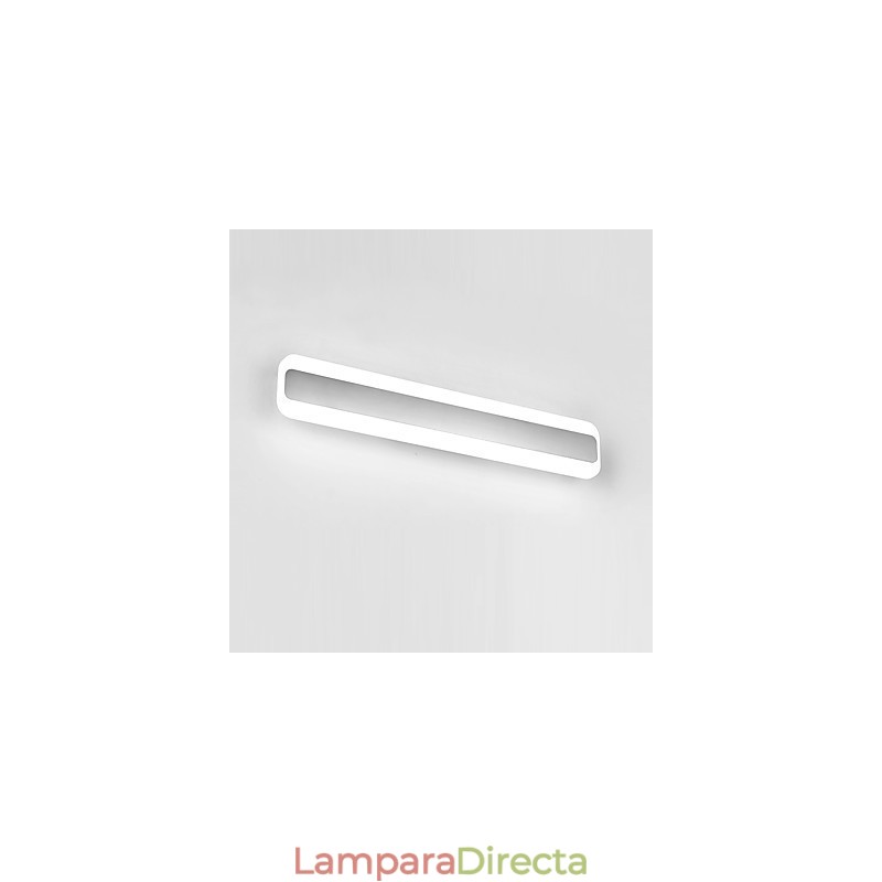Lámpara de pared moderna y contemporánea integrada en cromo para iluminación ambiental de baño.