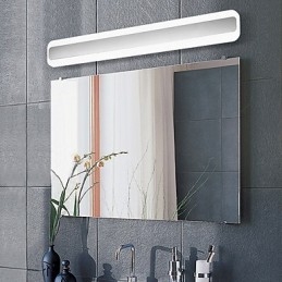 Lámpara de pared moderna y contemporánea integrada en cromo para iluminación ambiental de baño.