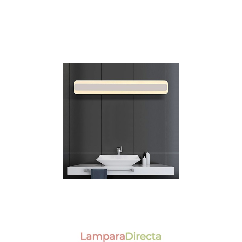 Lámpara de pared moderna y contemporánea integrada en cromo para iluminación ambiental de baño.