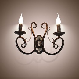 Nueva lámpara de pared retro estilo ático americano, lámpara de dormitorio, lámpara de pared, lámpara de vela