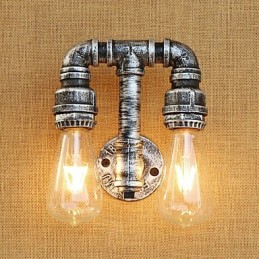 Aplique de pared con luz ambiental de brazo oscilante con pintura retro campestre