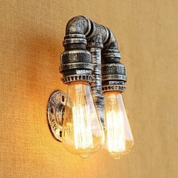 Aplique de pared con luz ambiental de brazo oscilante con pintura retro campestre