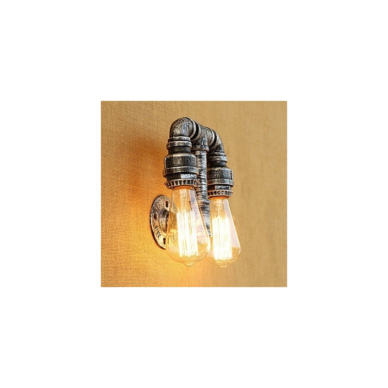 Aplique de pared con luz ambiental de brazo oscilante con pintura retro campestre