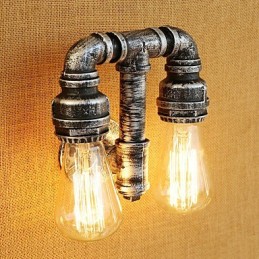 Aplique de pared con luz ambiental de brazo oscilante con pintura retro campestre