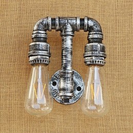 Aplique de pared con luz ambiental de brazo oscilante con pintura retro campestre
