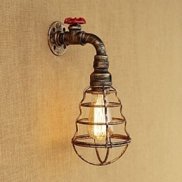 Aplique de pared con luz ambiental estilo mini con pintura retro campestre