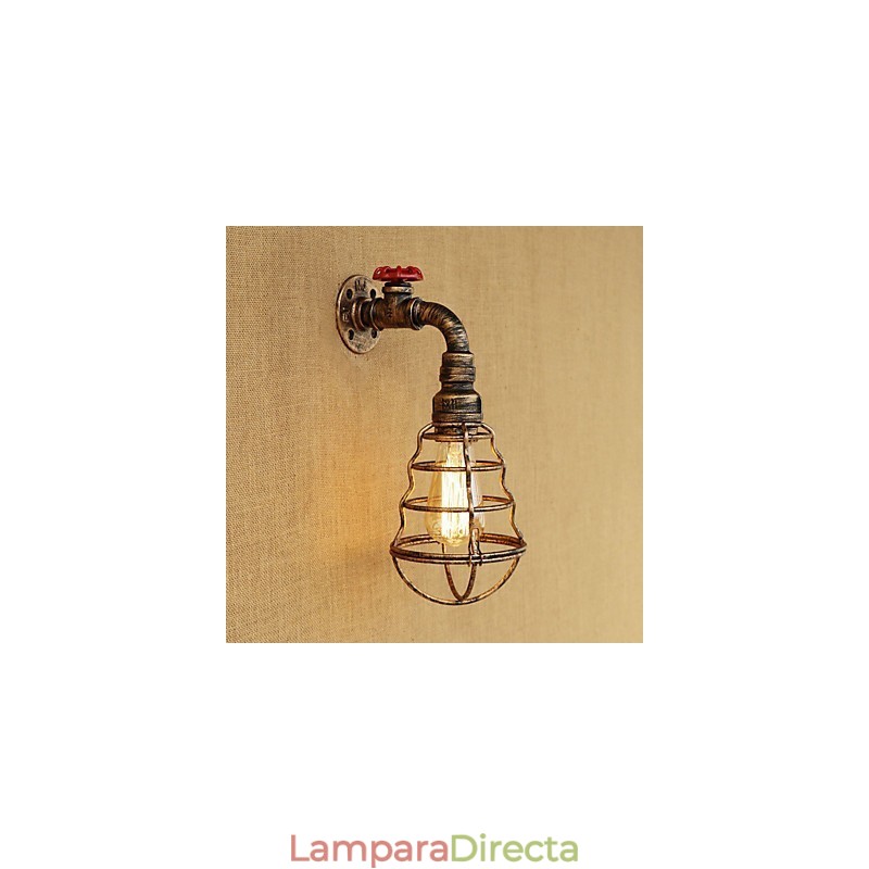 Aplique de pared con luz ambiental estilo mini con pintura retro campestre