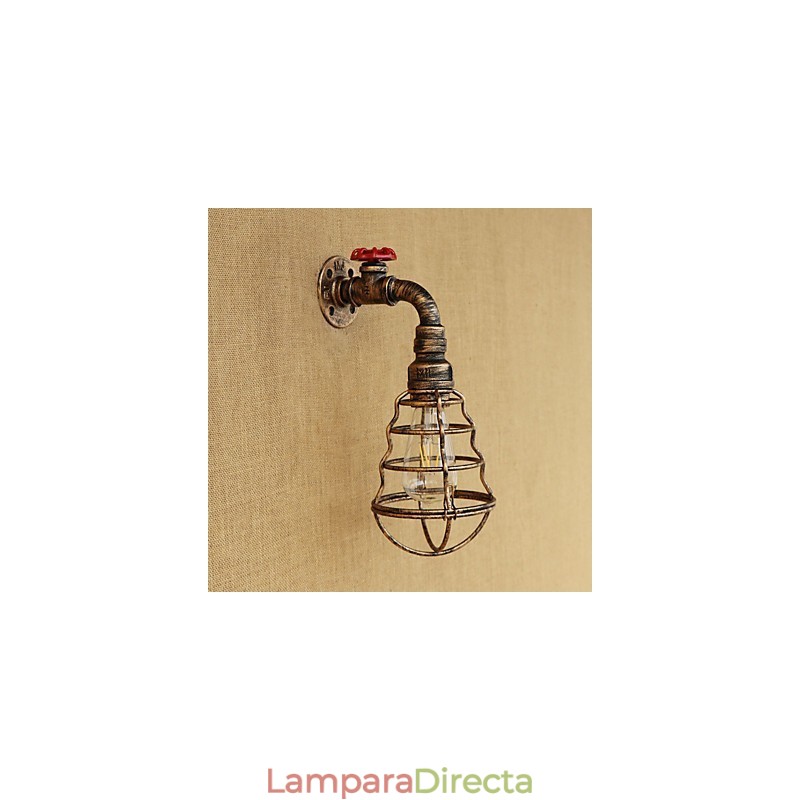 Aplique de pared con luz ambiental estilo mini con pintura retro campestre