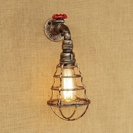 Aplique de pared con luz ambiental estilo mini con pintura retro campestre